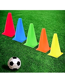 Aashray 6 Inch Football Training Agility Cone Marker | Safety Traffic Marker | Soccer Cones, Saucer Cone, Baseball Practice Agility Markers Cones | 6 Inch Pack of 6 | Multicolor |