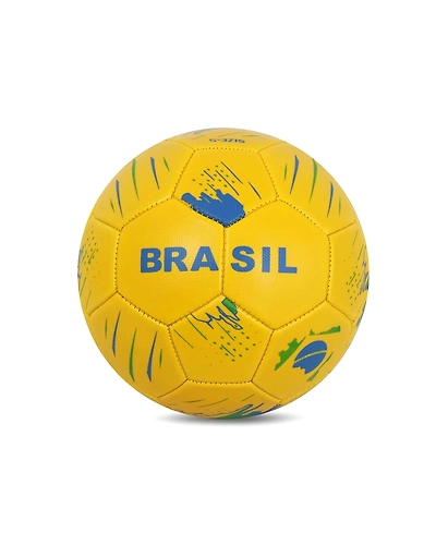 Vector X Brasil Soccer Ball PVC Embossed Machine Stitched Football (Yellow) Size-5-1