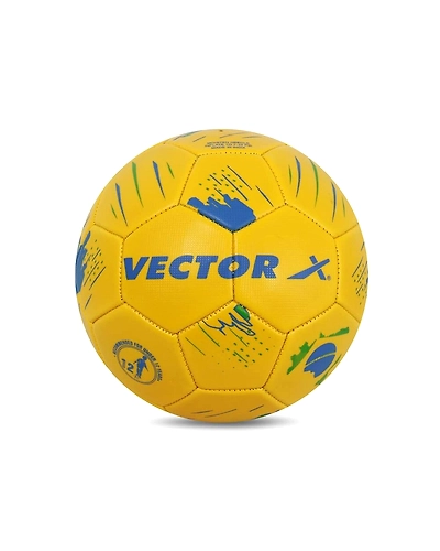 Vector X Brasil Soccer Ball PVC Embossed Machine Stitched Football (Yellow) Size-5-2