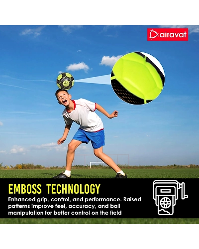 AIRAVAT 7207 Demeter Football Size 5 with 12 Panels | Japanese PU &amp; Synthetic Leather | Weight Range 390-410g | Suitable for All Ground | Soccer Ball for Men &amp; Women (Neon Green)-3