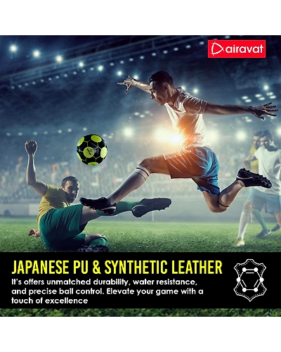 AIRAVAT 7207 Demeter Football Size 5 with 12 Panels | Japanese PU &amp; Synthetic Leather | Weight Range 390-410g | Suitable for All Ground | Soccer Ball for Men &amp; Women (Neon Green)-4
