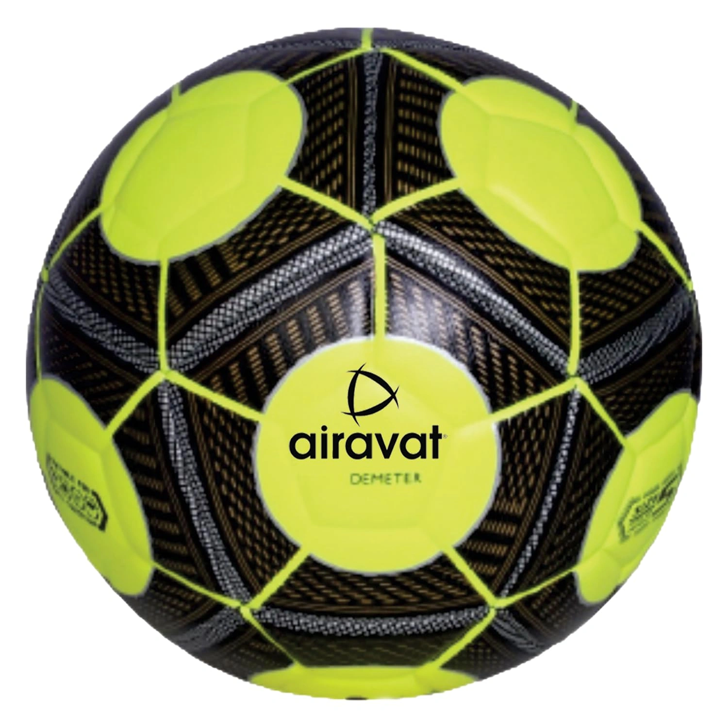 AIRAVAT 7207 Demeter Football Size 5 with 12 Panels | Japanese PU &amp; Synthetic Leather | Weight Range 390-410g | Suitable for All Ground | Soccer Ball for Men &amp; Women (Neon Green)-Airavat-7207-neon-football