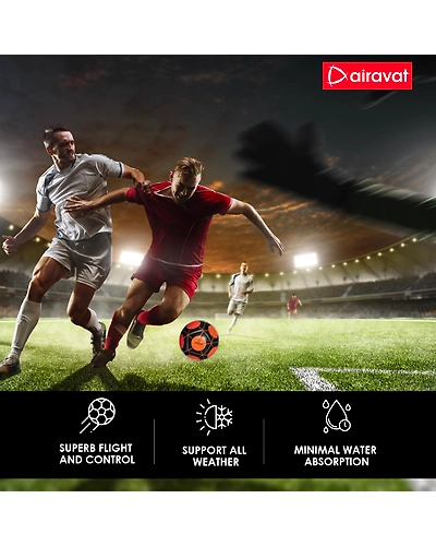 AIRAVAT 7207 Demeter Football Size 5 with 12 Panels | Japanese PU &amp; Synthetic Leather | Weight Range 390-410g | Suitable for All Ground | Soccer Ball for Men &amp; Women (Orange)-4
