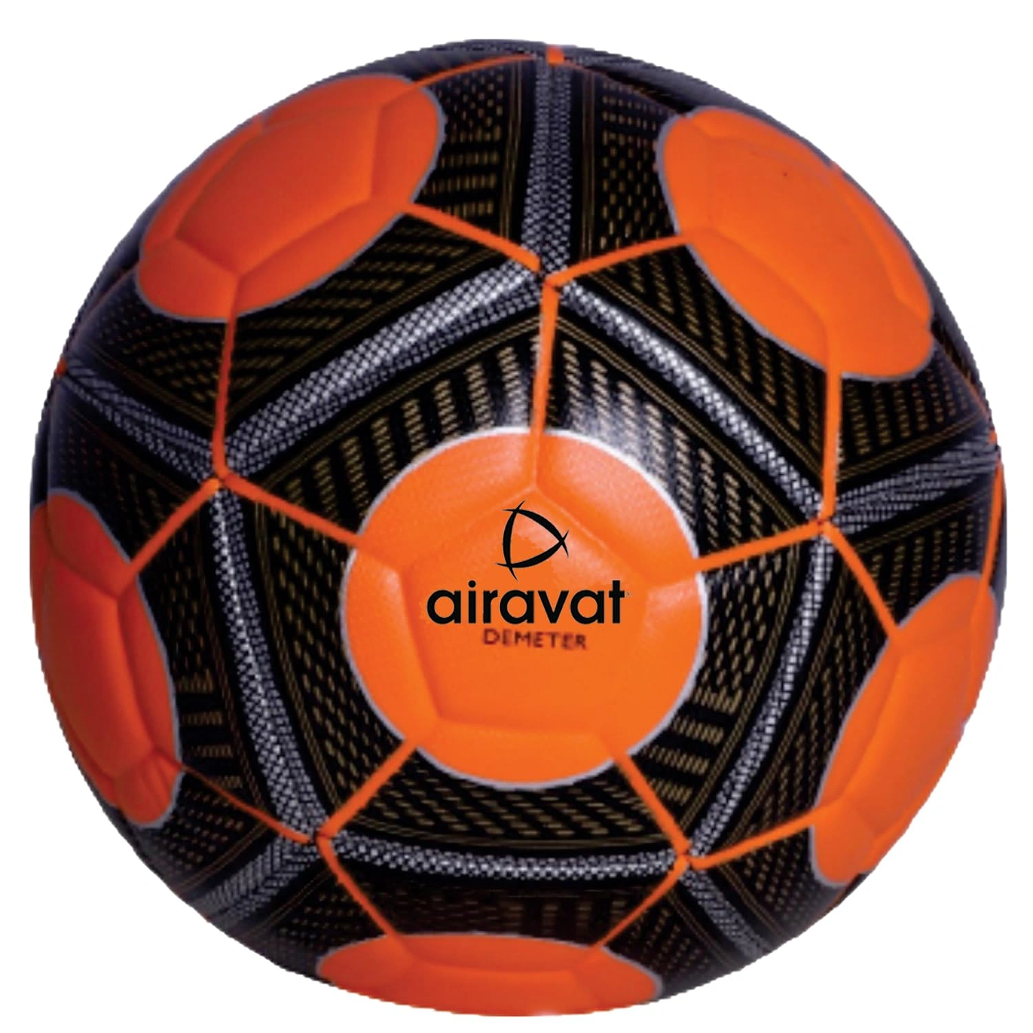 AIRAVAT 7207 Demeter Football Size 5 with 12 Panels | Japanese PU &amp; Synthetic Leather | Weight Range 390-410g | Suitable for All Ground | Soccer Ball for Men &amp; Women (Orange)-Airavat-7207-orange-football