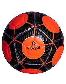 AIRAVAT 7207 Demeter Football Size 5 with 12 Panels | Japanese PU & Synthetic Leather | Weight Range 390-410g | Suitable for All Ground | Soccer Ball for Men & Women (Orange)