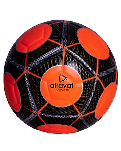 AIRAVAT 7207 Demeter Football Size 5 with 12 Panels | Japanese PU &amp; Synthetic Leather | Weight Range 390-410g | Suitable for All Ground | Soccer Ball for Men &amp; Women (Orange)-Airavat-7207-orange-football