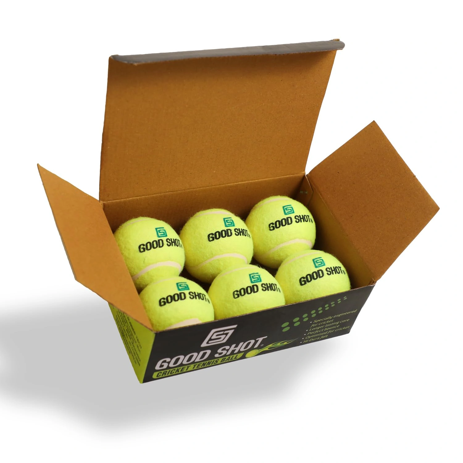 Good Shot Light Ball For Cricket Tennis Ball (Pack of 6, Green)-5