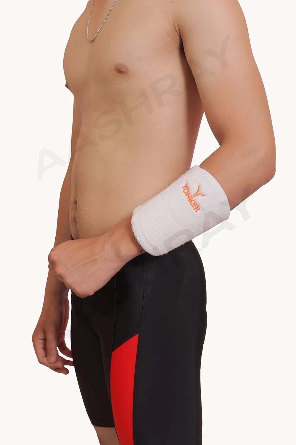 Yonker Cricket Arm Guard / Wrist Guard with Wrist Band (Pack of 1) (WHITE)-2