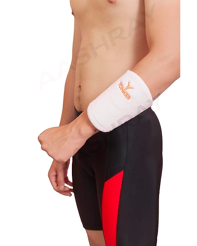 Yonker Cricket Arm Guard / Wrist Guard with Wrist Band (Pack of 1) (WHITE)-As-yonker-arm-guard-white