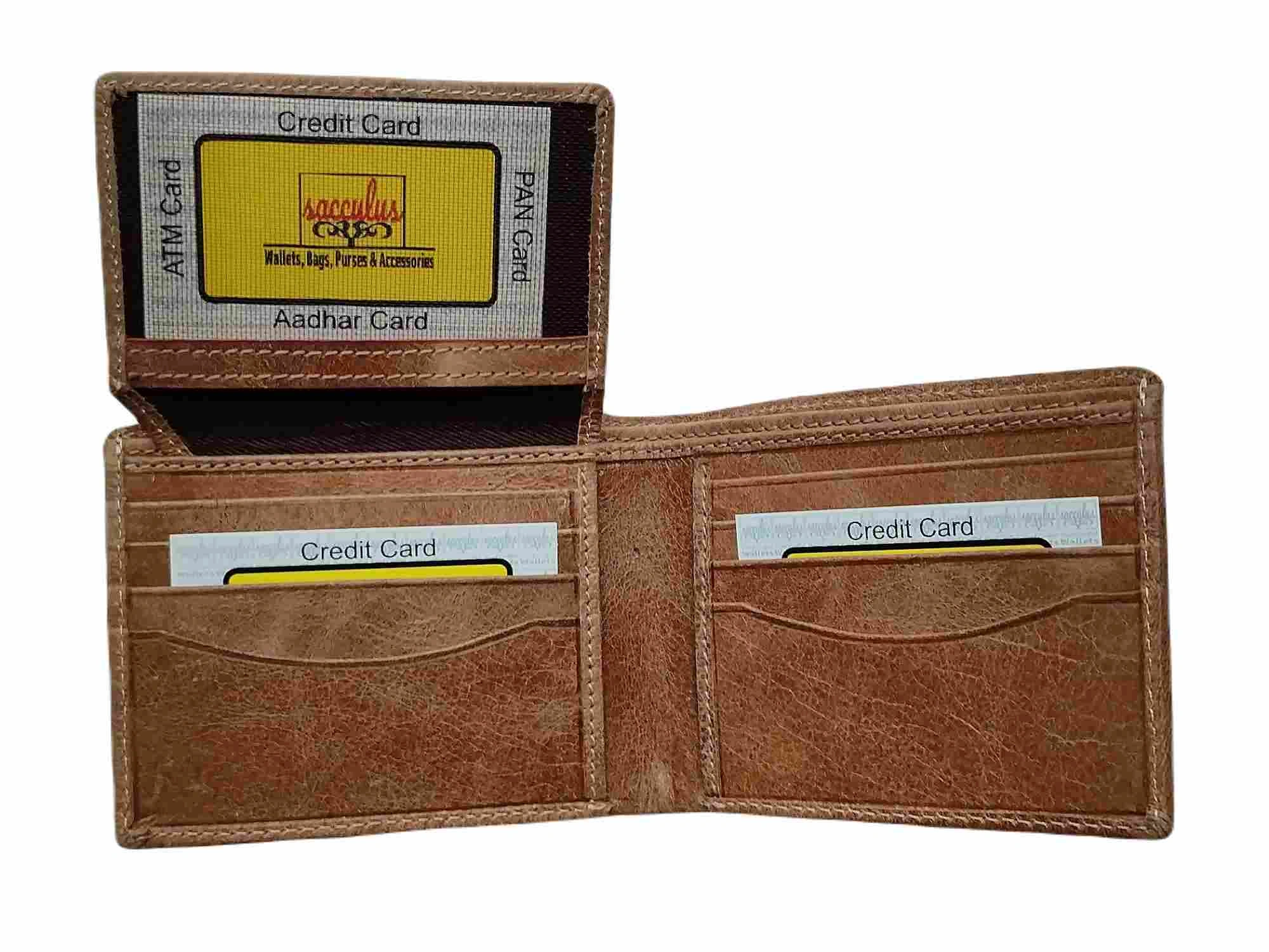 Buy Stylish Crust Leather Men's Wallet - Pack of 2 Online- E2003-2