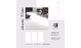 Atlantic White marble look tiles