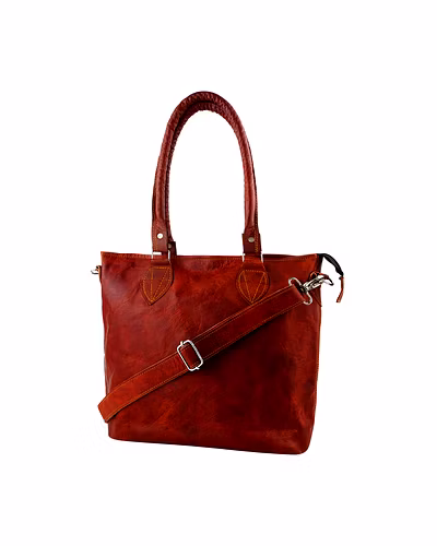 Leather tote Bucket Bag-1