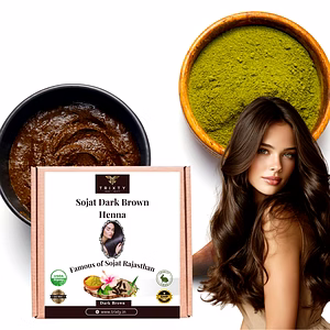 Trixty Sojat Dark Brown Henna Powder Hair Colour Dye 100Gm
