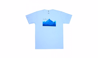 Blue Mountain White Cotton Men T-Shirt