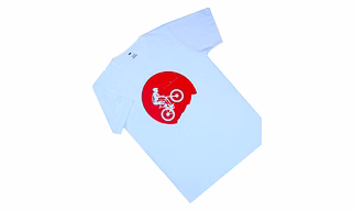 Cycle Big White Cotton Men T-Shirt