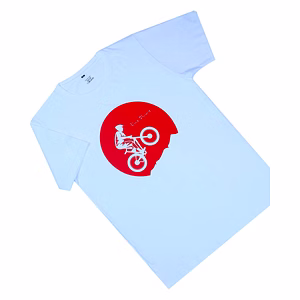 Cycle Big White Cotton Men T-Shirt