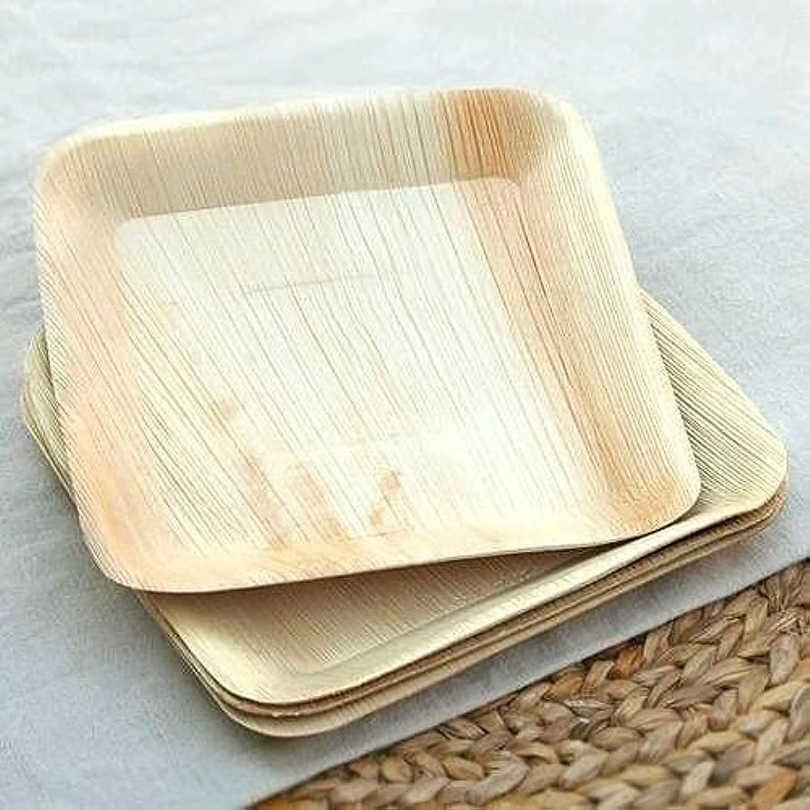 Biodegradable Square Wooden/Bamboo Plates Palm Leaf In Different Size-12249852