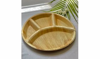 Areca Palm Leaf Plate 3CP - Eco-Friendly Three Compartment Plate