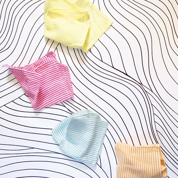 Many Stripe Tiny Towels-Lemon-1