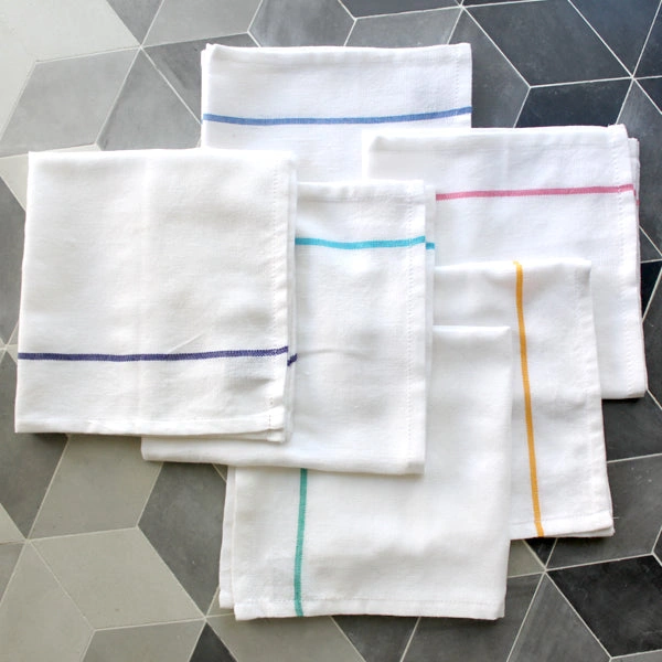 White Stripe Napkin-Sky Blue-1