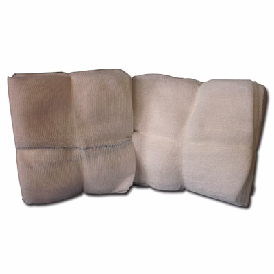 white cotton gauze sponge 15x15 cm, 6 ply, rectangular
