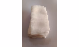 White Cotton Gauze Sponge 10 cm, 2, Rectangular