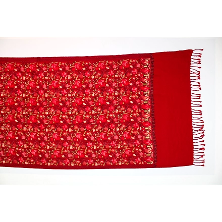 casmir Women RED &amp; RED, Green Embroidered Stole-RED-3