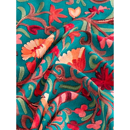 CASMIR Women FIROZI &amp; RED,Green Embroidered STOLE (S902)-SEA GREEN-2