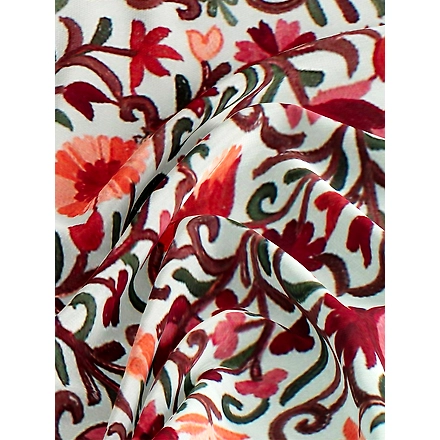 CASMIR Women CREAM &amp; RED, Green Embroidered STOLE (S902)-CREAM-2