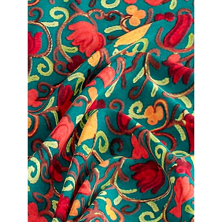 CASMIR Women FIROZI &amp; RED,Green Embroidered STOLE (S903)-SEA GREEN-1