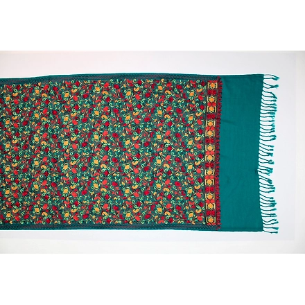 CASMIR Women FIROZI &amp; RED,Green Embroidered STOLE (S903)-SEA GREEN-4