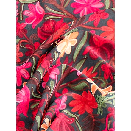 CASMIR Women GREY &amp; RED ,Green Embroidered STOLE (S905)-GREY-2