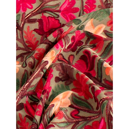 CASMIR Women BEIGE &amp; RED, Green Embroidered STOLE (S905)-BEIGE-2