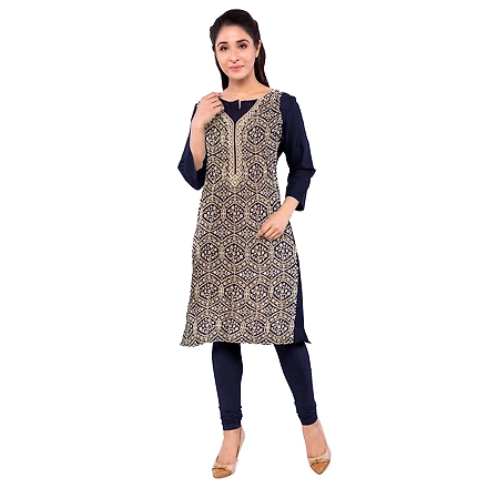 CASMIR WOMEN NAVY ZARI EMBROIDERY PASHMINA STOLE Combine UNSTITCHED SUIT &amp; SALWAR (sara101)-NAVY-2