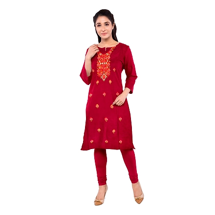 CASMIR WOMEN MAROON ZARI EMBROIDERY PASHMINA STOLE Combine UNSTITCHED SUIT &amp; SALWAR (NAAZ103)-MAROON-2