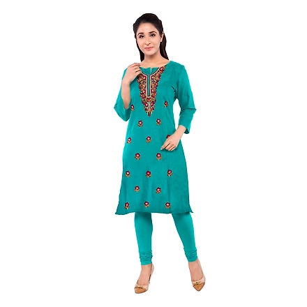 CASMIR WOMEN C.GREEN  ZARI EMBROIDERY PASHMINA STOLE Combine UNSTITCHED SUIT &amp; SALWAR (NAAZ106)-C.GREEN-2