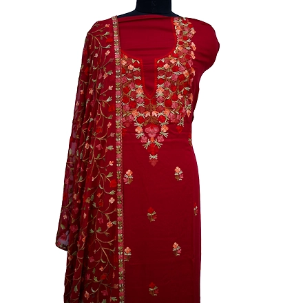 THREADWORK RAYON SALWAR SUITS (# P104 - MEHROON )-MEHROON-1