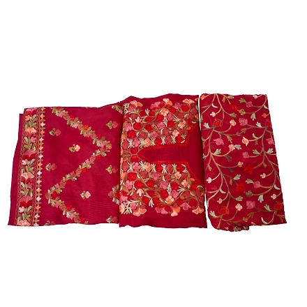 THREADWORK RAYON SALWAR SUITS (# P104 - MEHROON )-MEHROON-3