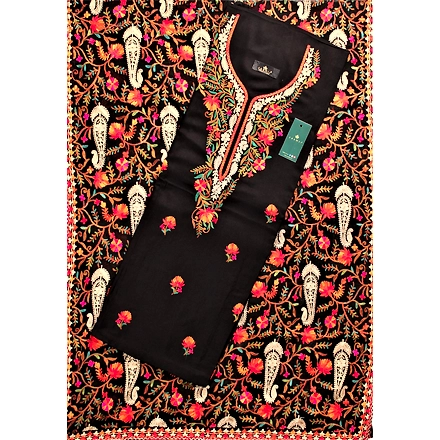 THREADWORK RAYON SALWAR SUITS( #N213  -BLACK)-11922702