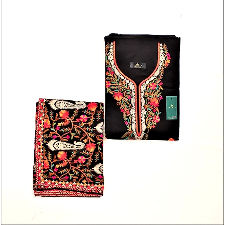 THREADWORK RAYON SALWAR SUITS( #N213  -BLACK)-BLACK-2