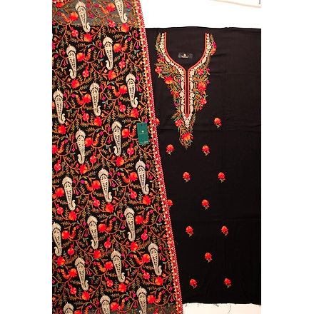 THREADWORK RAYON SALWAR SUITS( #N213  -BLACK)-BLACK-3