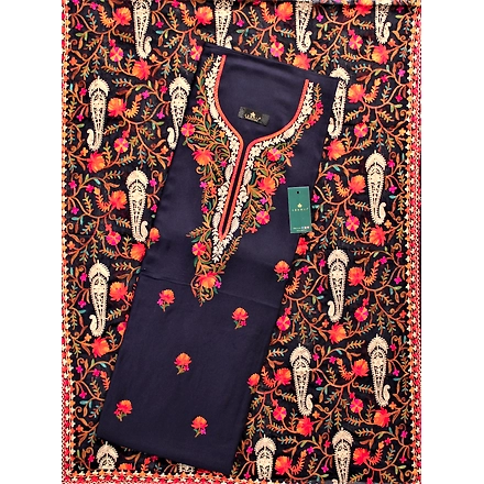 THREADWORK RAYON SALWAR SUITS( #N213 -NAVY BLUE)-11922706