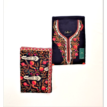 THREADWORK RAYON SALWAR SUITS( #N213 -NAVY BLUE)-BLUE-2