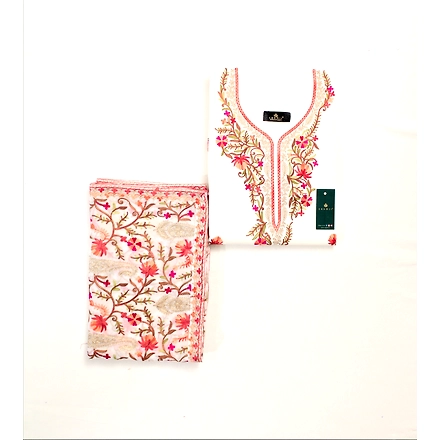 THREADWORK RAYON SALWAR SUITS( #N213  -OFFWHITE)-WHITE-2