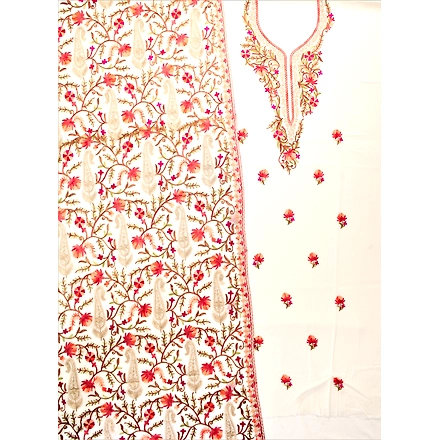 THREADWORK RAYON SALWAR SUITS( #N213  -OFFWHITE)-WHITE-3