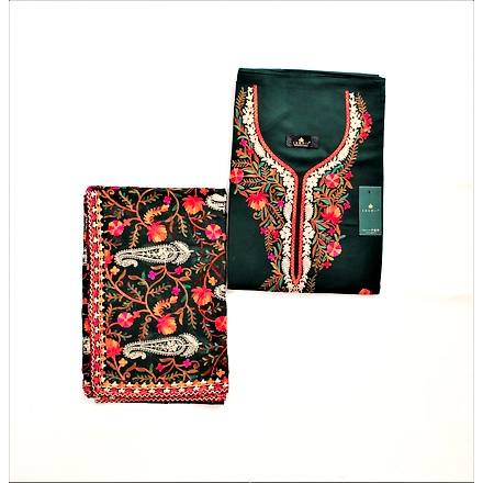 THREADWORK RAYON SALWAR SUITS( #N213 -GREEN)-GREEN-2