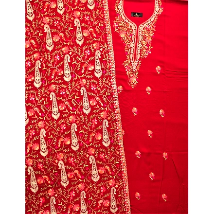 THREADWORK RAYON SALWAR SUITS( #N213 -MEHROON)-MEHROON-3