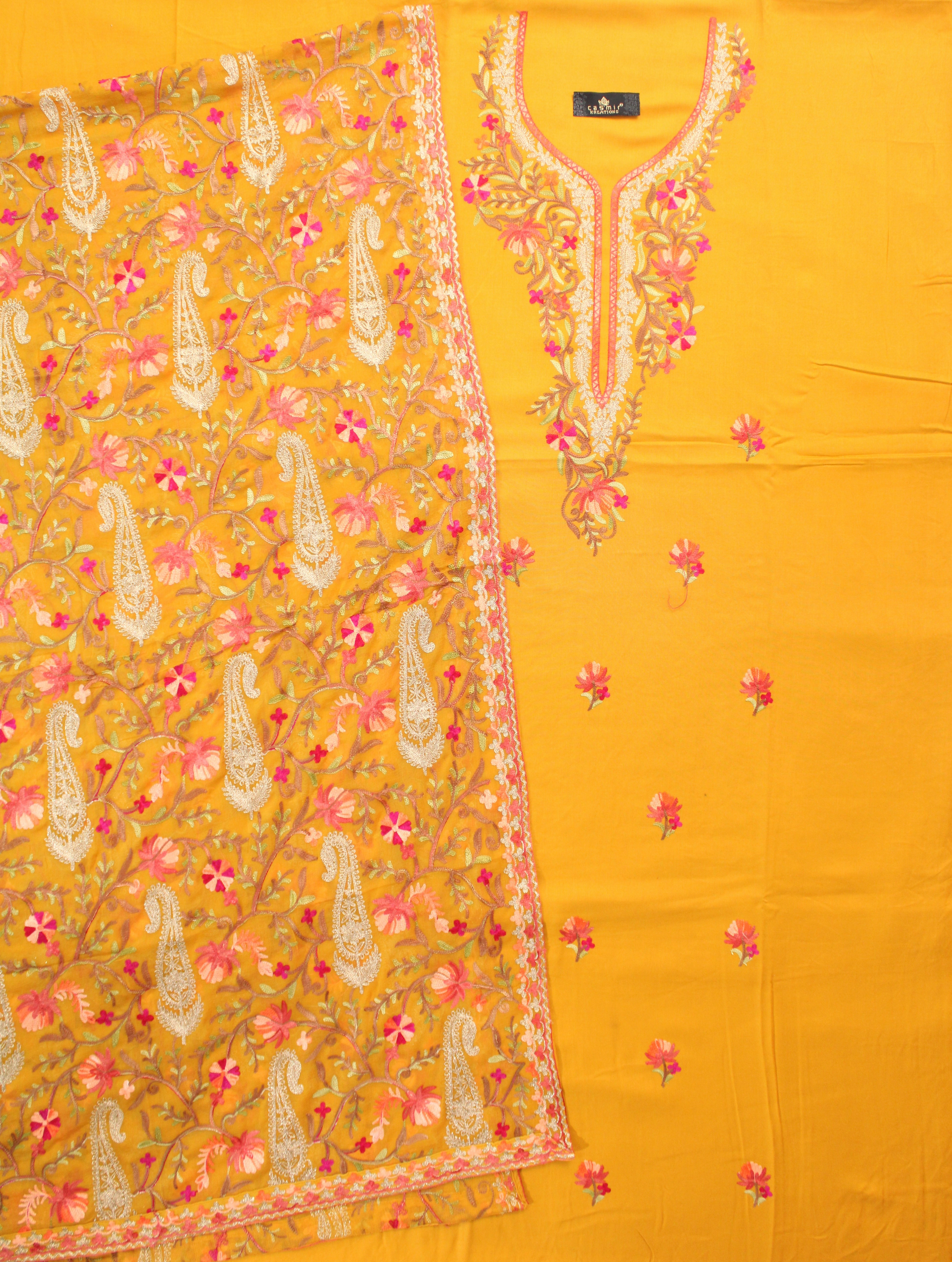 THREADWORK RAYON SALWAR SUITS(#N213 -MUSTARD)-MUSTARD-3