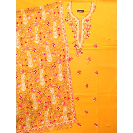 THREADWORK RAYON SALWAR SUITS(#N213 -MUSTARD)-MUSTARD-3