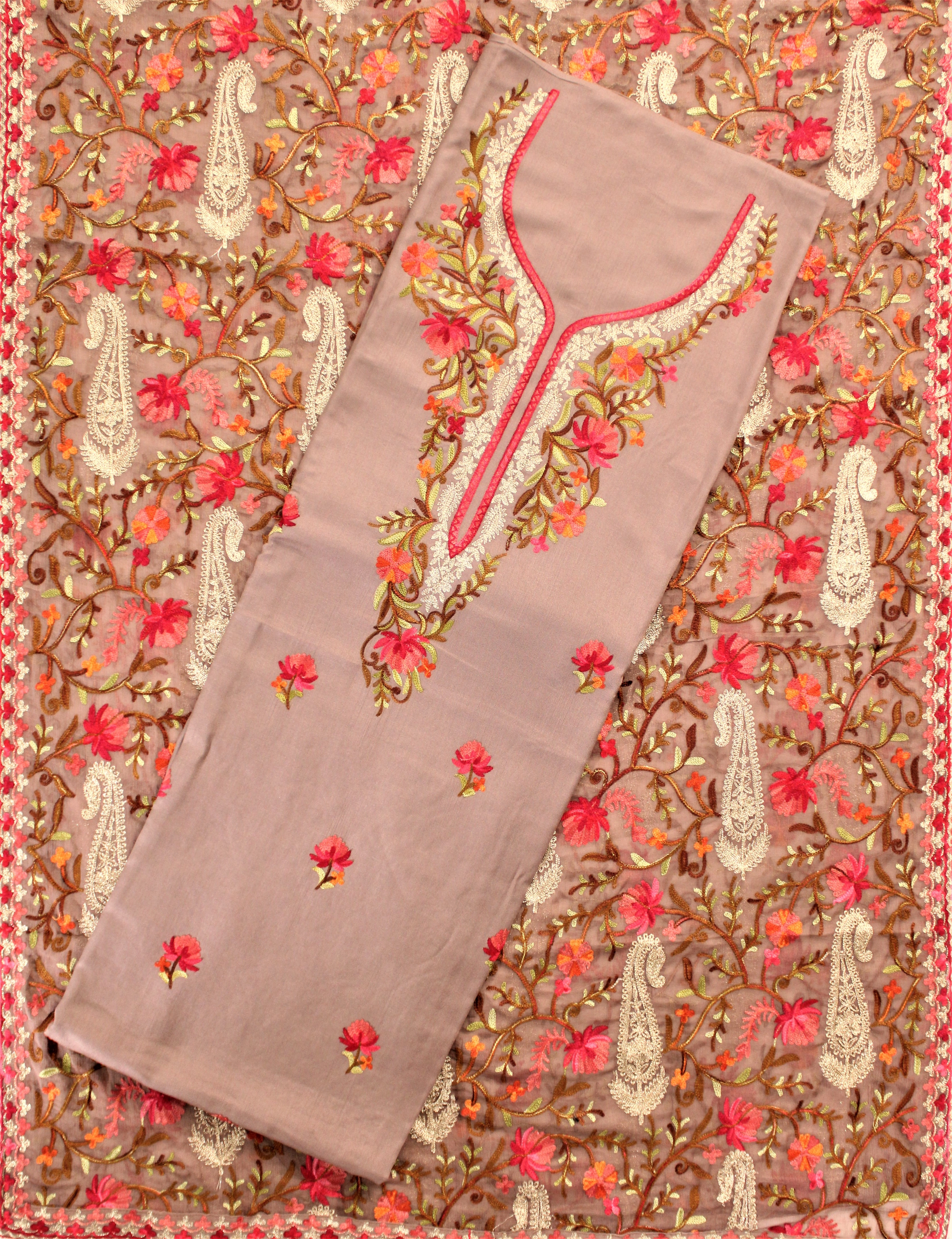 THREADWORK RAYON SALWAR SUITS (#N213 - BEIGE)-11922764